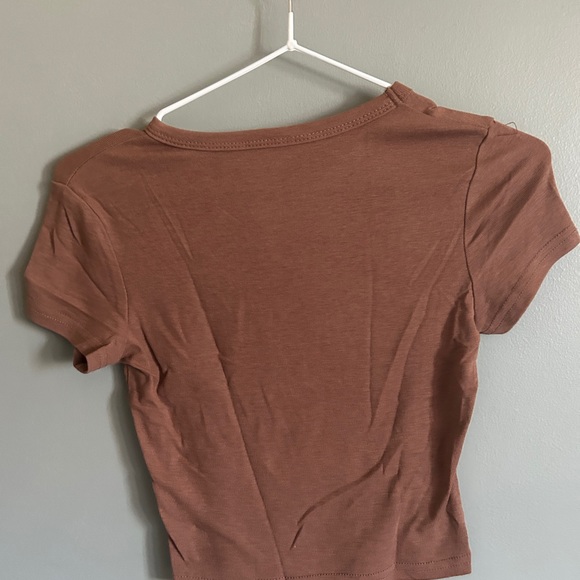 Cute Brown Crop Top - Picture 3 of 4